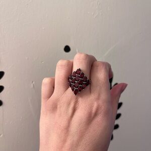 Vintage Silver Red Stone Ring